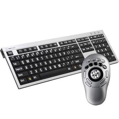 Logic Keyboard Large Print PC USB Wired Keyboard Slim for Visually Impaired - White Jumbo Letters on