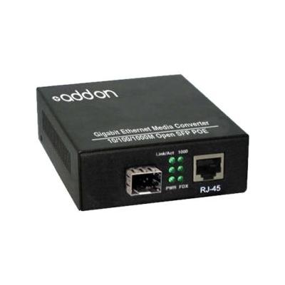 ADDON - Network Upgrades Media Converter 1000BTX-SFP POE w/Open SFP (1 x RJ-45 PoE - 10/100/1000Base