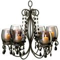 Home Decorative Beaded Iron and glass Candle Chandelier