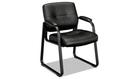 Basyx VL690 Series Guest Leather Chair, Black Leather (BSXVL693SB11)