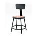 National Public Seating 6200 Series 18" Heavy-Duty Steel Lab Stool with Backrest Black