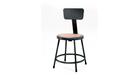 National Public Seating 6200 Series 18" Heavy-Duty Steel Lab Stool with Backrest Black