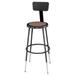 National Public Seating 6200 Series 25"-33" Adjustable Heavy-Duty Steel Lab Stool with Backrest Blac