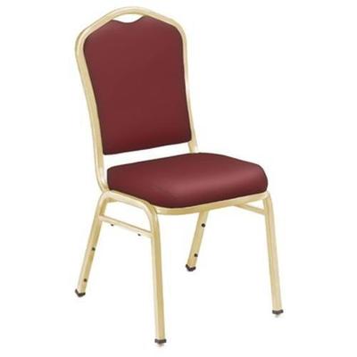 National Public Seating 9300 Series Silhouette Padded Navy w/ Pattern Fabric Banquet Stacking Chair