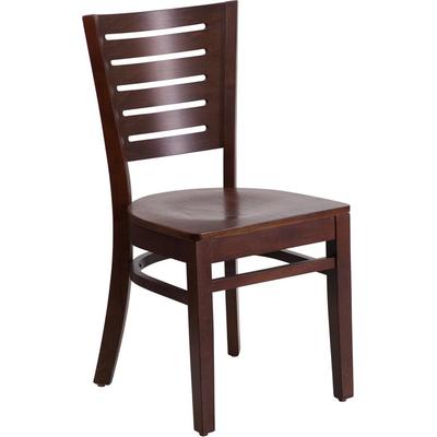 Flash Furniture - Darby Series Slat Back Walnut Wooden Restaurant Chair - XU-DG-W0108-WAL-WAL-GG