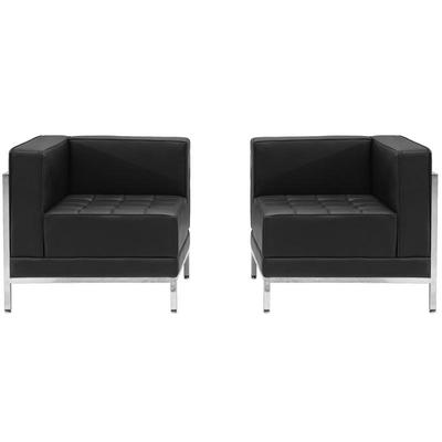 Flash Furniture - Hercules Imagination Series Black Leather 2 Piece Corner Chair Set - ZB-IMAG-SET10
