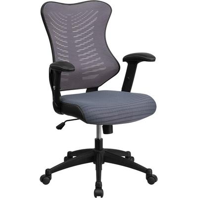Flash Furniture - High Back Gray Mesh Chair With Nylon Base - BL-ZP-806-GY-GG