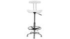 Flash Furniture Adjustable Height Drafting Stool with Tractor Seat, White