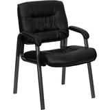 Flash Furniture BT1404BKGYGG Black Leather Executive Side Chair with Titanium Frame Finish BT1404BKG screenshot. Chairs directory of Office Furniture.