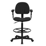 Flash Furniture BT659 Height Adjustable Drafting Stool with Two Cylinder Fabric: Black Patterned, Ar screenshot. Chairs directory of Office Furniture.