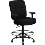 Flash Furniture Big & Tall Black Fabric Drafting Stool With Arms And Extra Wide Seat screenshot. Chairs directory of Office Furniture.