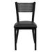 Flash Furniture Black Grid Back Metal Restaurant Chair With Black Vinyl Seat