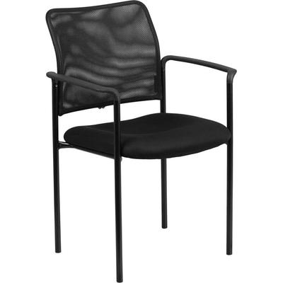 Flash Furniture Black Mesh Comfortable Stackable Steel Side Chair with Arms, GO-516-2-GG, GO 516 2 G