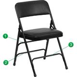 Flash Furniture Black Vinyl Upholstered Metal Folding Chair screenshot. Chairs directory of Office Furniture.