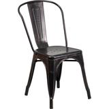 Flash Furniture Black-Antique Gold Metal Indoor-Outdoor Stackable Chair, CH-31230-BQ-GG screenshot. Chairs directory of Office Furniture.