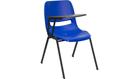 Flash Furniture Blue Ergonomic Shell Chair With Right Handed Flip-Up Tablet Arm