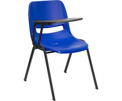 Flash Furniture Blue Ergonomic Shell Chair With Right Handed Flip-Up Tablet Arm