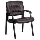 Flash Furniture Brown Leather Executive Side Chair with Black Frame Finish, BT-1404-BN-GG screenshot. Chairs directory of Office Furniture.
