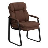 Flash Furniture Brown Microfiber Executive Side Chair With Sled Base ( go-1156-bn-gg ) screenshot. Chairs directory of Office Furniture.