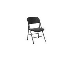 Flash Furniture DADYCD50GG Black Plastic Folding Chair with Charcoal Frame DADYCD50GG