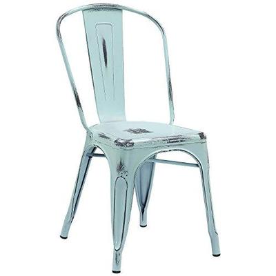 Flash Furniture Distressed Dream Metal Indoor Stackable Chair, Blue
