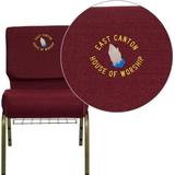 Flash Furniture Embroidered HERCULES Series 21'' Extra Wide Burgundy Church Chair with 4'' Thick Sea screenshot. Chairs directory of Office Furniture.