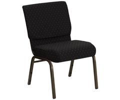 Flash Furniture Extra Wide Black Dot Patterned Stacking Church Chair