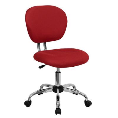 Flash Furniture FLAH2376FREDGG Mid-Back Mesh Task Chair, Red Upholstery, Chrome Base