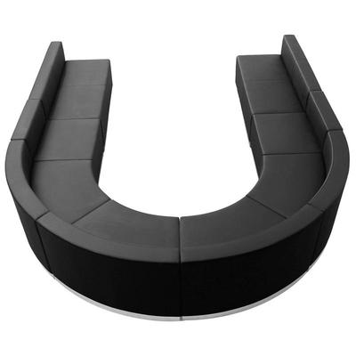 Flash Furniture HERCULES Alon Series Black Leather Reception Configuration 8 Pieces, ZB-803-530-SET-