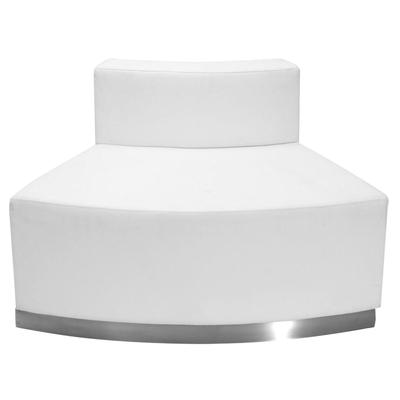 Flash Furniture HERCULES Alon Series White Leather Convex Chair with Brushed Stainless Steel Base, Z