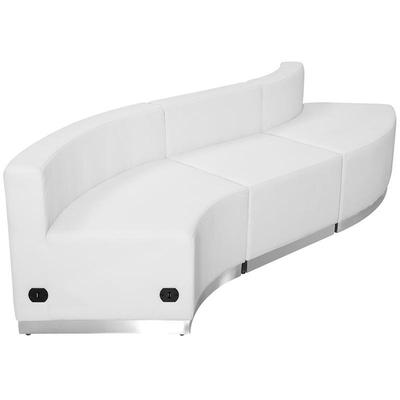 Flash Furniture HERCULES Alon Series White Leather Reception Configuration 3 Pieces, ZB-803-830-SET-