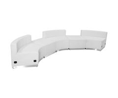 Flash Furniture HERCULES Alon Series White Leather Reception Configuration 5 Pieces, ZB-803-810-SET-