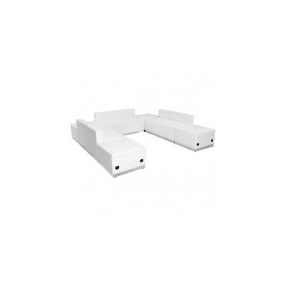 Flash Furniture HERCULES Alon Series White Leather Reception Configuration 7 Pieces, ZB-803-660-SET-