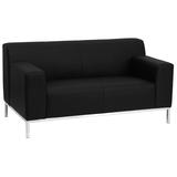 Flash Furniture HERCULES Definity Series Contemporary Black Leather Loveseat with Stainless Steel Fr screenshot. Chairs directory of Office Furniture.
