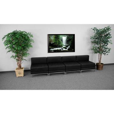 Flash Furniture HERCULES Imagination Series Black Leather Lounge Set 4 Pieces, ZB-IMAG-MIDCH-4-GG, Z