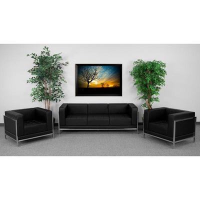 Flash Furniture HERCULES Imagination Series Black Leather Sofa & Chair Set, ZB-IMAG-SET3-GG, ZB IMAG