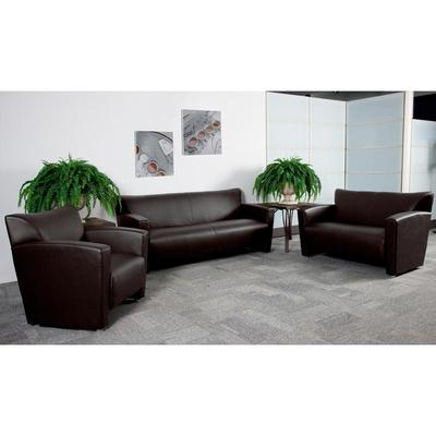 Flash Furniture HERCULES Majesty Series Reception Set in Brown, 222-SET-BN-GG, 222 SET BN GG, 222SET