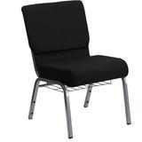 Flash Furniture HERCULES Series 21 Extra Wide Black Church Chair with 3.75 Thick Seat Book Rack - Si screenshot. Chairs directory of Office Furniture.