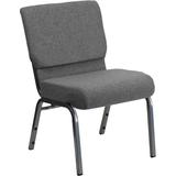 Flash Furniture HERCULES Series 21 Extra Wide Gray Fabric Stacking Church Chair with 3.75 Thick Seat screenshot. Chairs directory of Office Furniture.