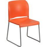 Flash Furniture HERCULES Series 880 lb. Capacity Orange Full Back Contoured Stack Chair with Sled Ba screenshot. Chairs directory of Office Furniture.