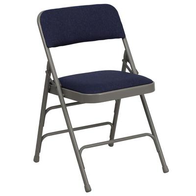 Flash Furniture HERCULES Series Curved Triple Braced & Double Hinged Navy Fabric Upholstered Metal F