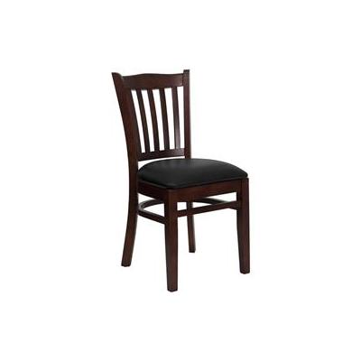 Flash Furniture HERCULES Series Mahogany Finished Vertical Slat Back Wooden Restaurant Chair (FLA-XU