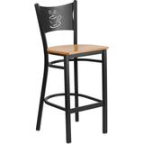 Flash Furniture Hercules Series Black Coffee Back Metal Restaurant Barstool - Natural Wood Seat - Fl screenshot. Chairs directory of Office Furniture.