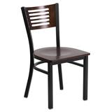 Flash Furniture Hercules Series Black Decorative Slat Back Metal Restaurant Chair - Walnut Wood Back screenshot. Chairs directory of Office Furniture.