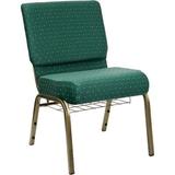 Flash Furniture Hercules Series Extra Wide Hunter Green Dot Patterned Church Chair screenshot. Chairs directory of Office Furniture.