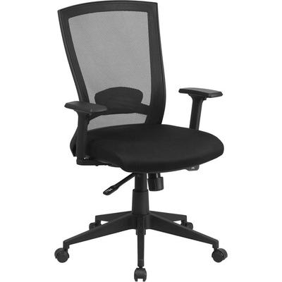 Flash Furniture Hl-0004k-gg Mid-back Black Mesh Chair With Back Angle