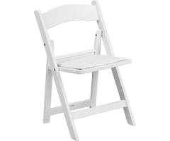 Flash Furniture Kids White Resin Folding Chair with White Vinyl Padded Seat, LE-L-1K-GG