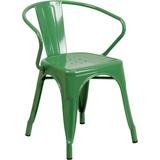 Flash Furniture Metal Indoor/Outdoor Chair with Arms, Size, Green screenshot. Chairs directory of Office Furniture.