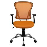 Flash Furniture Mid-Back Office Chair with Chrome Finished Base Orange Mesh FLSH094-8 screenshot. Chairs directory of Office Furniture.