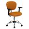 Flash Furniture Mid-Back Orange Mesh Swivel Task Chair with Chrome Base and Arms, H-2376-F-ORG-ARMS-